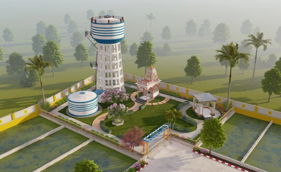 Shri Krishnam Residency garden temple